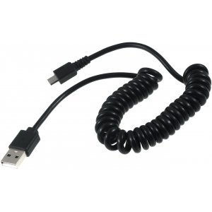 Goobay USB Cable Espiral 1m con Conexin Micro USB