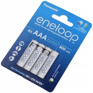 Panasonic eneloop Micropila recargable AAA HR03 HR-4UTG 800mAh NiMH pack 4uds.