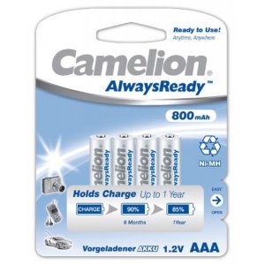 Camelion HR03 Micro AAA AlwaysReady, pilas recargables NiMH blster 4uds. 800mAh