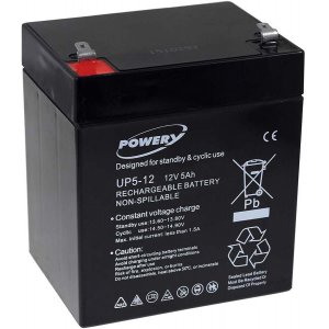 Powery Batera de GEL para APC RBC20 5Ah 12V