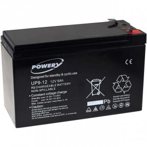 Powery Batera de GEL 12V 9Ah (Reemplaza tambin 7,2Ah / 7Ah)