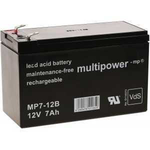 Batera plomo (multipower) MP7-12B VdS 12V 7Ah (reemplaza 7,2Ah)