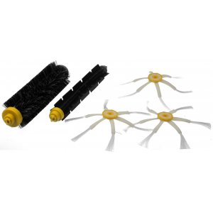 3x6-Cepillos Laterales + 1x Pack de Cepillos de Limpieza para iRobot Roomba 700/760/770/780