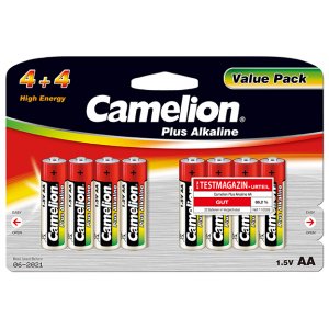 Pila Camelion Mignon LR6 MN1500 AA AM3 Plus Alcalina (4+4) blster 8uds.