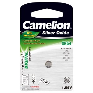 Camelion Pila de Bot�n de �xido de Plata SR54/G10/LR1130/389/SR1130/189 Blister 1Ud.