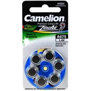 Camelion pila de audfono A675 / AE675 / DA675 / PR1154 / PR44 / V675AT / ZL675 blster 6uds.