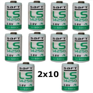 20x Pila de litio Saft LS14250 1/2AA 3,6Volt