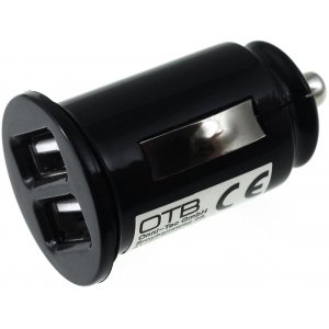 Powery Cargador de Coche 12-24V con 2 Conexiones USB 2,1A