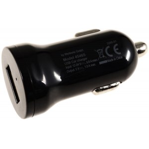 Cargador de viaje para coche 12-24V para 1x USB 1000mA Negro