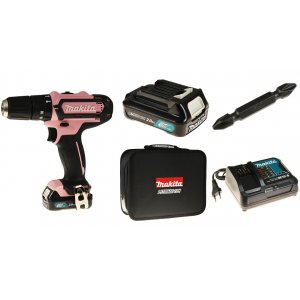 Makita martillo perforador a batera Set HP333DSAP1 Pink 12V, 24W, incl. maletn de transporte y brocas