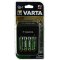 Varta Cargador de enchufe con visor LCD y USB incl. 4x Varta AA-Pilas recarg. R2U 2100mAh