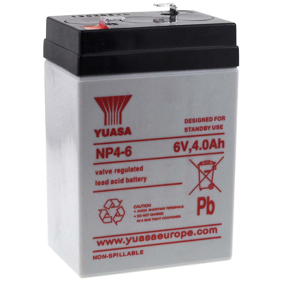 Yuasa plomo batería np4-6 6v 4000mah/24wh Lead-Acid blanco