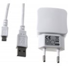 Multi-Cargador de Pared con 2x USB 2,1A incl. 2.0 High-Speed Cable USB con Micro-USB Blanco Multi-Cargador de Pared con 2x USB 2,1A incl. 2.0 High-Speed Cable USB con Micro-USB Blanco