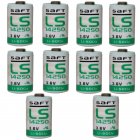 10x Pila de litio Saft LS14250 1/2AA 3,6Volt