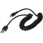 Goobay USB Cable Espiral 1m con Conexión Micro USB