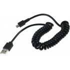 Goobay USB Cable Espiral 1m con Conexin Micro USB