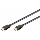 Cable HDMI de Alta Velocidad con conector estándar (Tipo A) 2m, Negro, conectores dorados